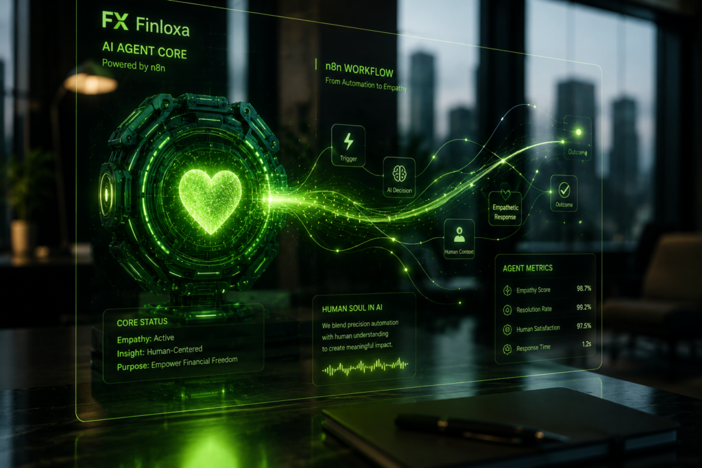 Human-Centric AI Agent Workflow for Sovereign Business Support on Finloxa