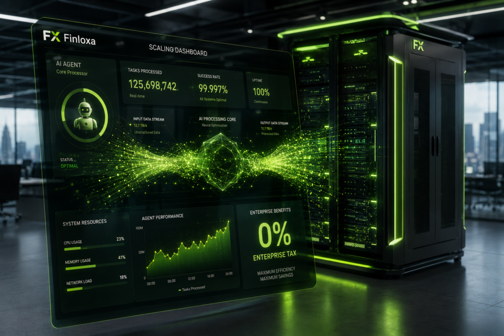 Lean AI Agent Scaling Architecture for Zero-Cost Business Workflows on Finloxa